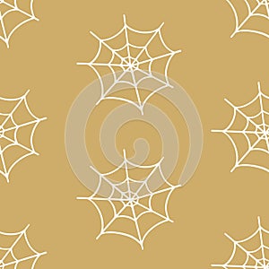 Spider Web Halloween Trap. Cobweb Seamless Pattern