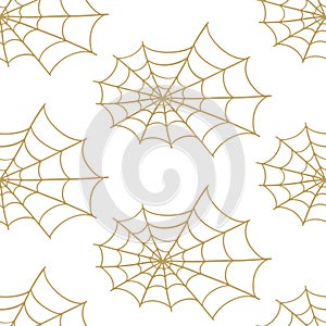 Spider Web Halloween Trap. Cobweb Seamless Pattern