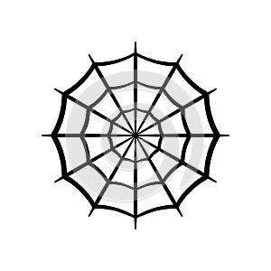 Spider web icon. Circle cobweb vector silhouette. Spiderweb clip art. Flat vector illustration. photo