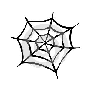 Spider web icon. Cobweb vector silhouette. Spiderweb clip art. Flat vector illustration.