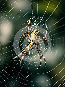 Spider And The Web In The Nature Place