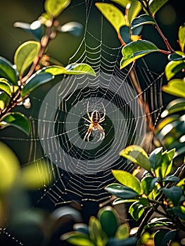 Spider And The Web In The Nature Place