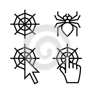 Spider web networking icons