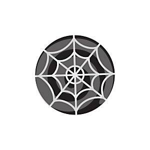 Spider web round vector illustration icon