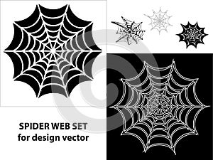 Spider web set icons for design