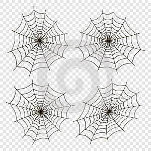 Spider web set. Vector illustration