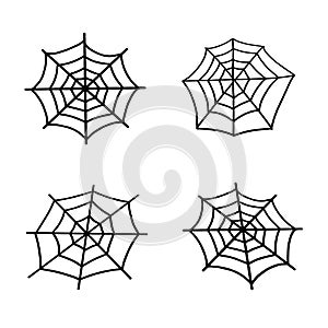 Spider Web. Vector illustration in Doodle style
