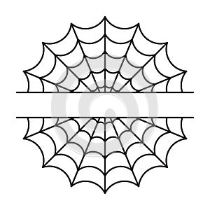 Spider web split name frame. Halloween cut file