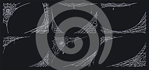 Spider web vector background art set