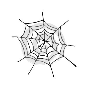 Spider web.Vector illustration for the cheerful holiday Halloween.Decorative element for party.