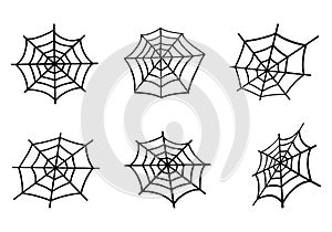Spider Web. Vector illustration in Doodle style