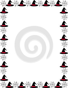 Spider webs and witches hat border frame vector available