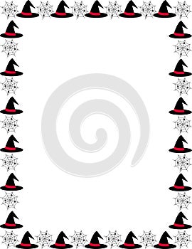 Spider webs and witches hat border frame vector available photo