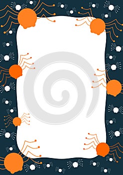 Spiders and Cobwebs Halloween Border Frame