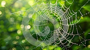 The dewy spiderweb.AI generated image