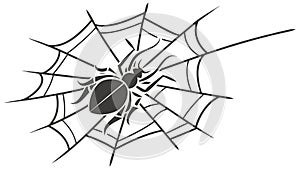 Spiderweb Intricate Delicate Pattern Halloween Spooky Element, vector design Generative AI