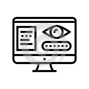 spied password access line icon vector illustration