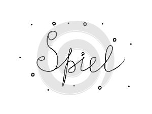 Spiel phrase handwritten with a calligraphy brush. Game in german. Modern brush calligraphy. Isolated word black photo