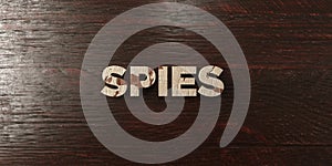Spies - grungy wooden headline on Maple - 3D rendered royalty free stock image