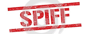 SPIFF text on red vintage lines stamp