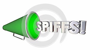 Spiffs Bullhorn Megaphone Incentives Bonus Rewards 3d Illustration