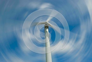 Spiining wind turbine