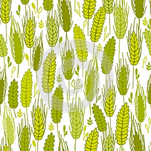 Spike cereals seamless pattern