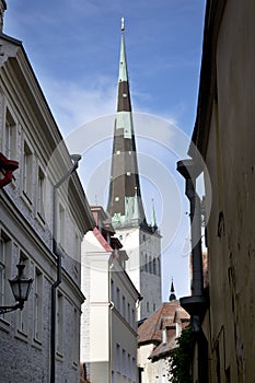 Spike of St Olaf Oleviste Church . Tallinn, Estonia