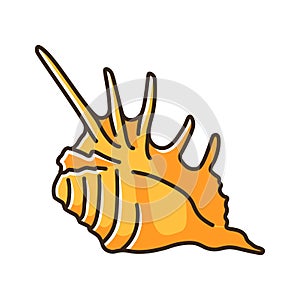 Spiked seashell orange RGB color icon