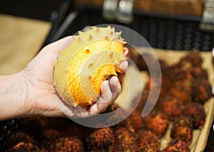 Spiky African Kiwano fruit