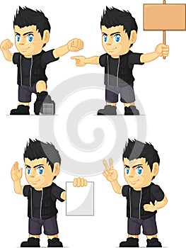 Spiky Rocker Boy Customizable Mascot 15
