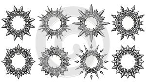 Spiky Wreath and Thorn Frame Vector Collection