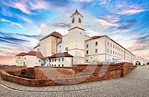 The Spilberk castle in Brno at sunset, Czech republic photo