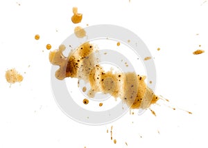 Spilled coffee stain isolated photo