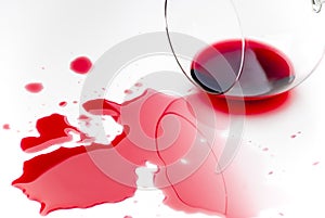 Spilled red wine photo