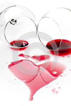 Spilled red wine photo