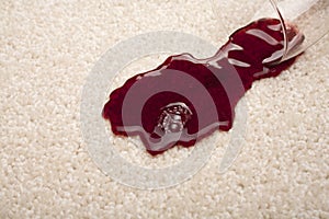 Spilled Red Wine on Carpet