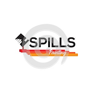 Spills painting logo concept illustration