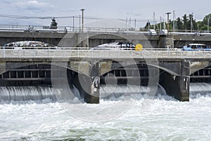 Spillway barriers in Seattle Ballard locks system