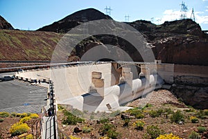 Spillway of the Hoover Dam when is too much water in the river