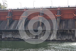 Spillway of a hydro electric Kewlom dam, Lampang province , Thai