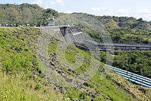 Spillway of Magat hydro electric dam in mountainous Ifugao