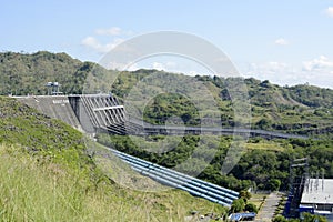 Spillway of Magat hydro electric dam in mountainous Ifugao