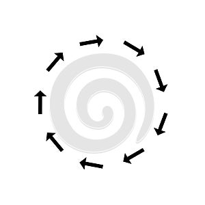 Spin arrow circle. Recycle arrown round frame