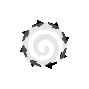Spin arrow circle. Recycle arrown round frame