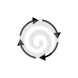 Spin arrow circle. Recycle arrown round frame