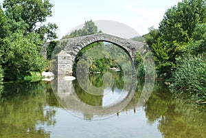 Spin'a Cavallu Genoese bridge over river Rizzanese near Sartene