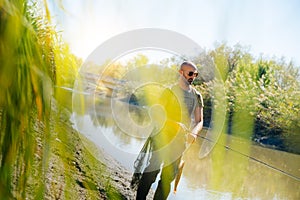 Spin fishing on a river