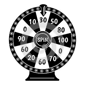 Spin fortune wheel icon, simple style