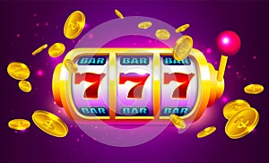 Spin and Win Slot Machine with Icons and Coins